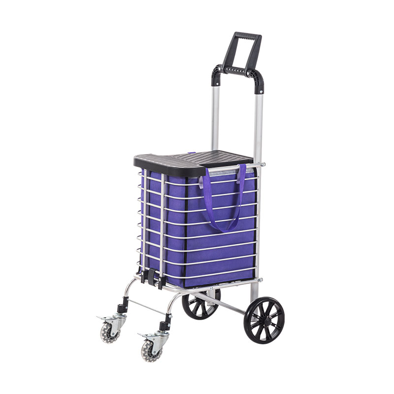 4 taayir laalaabaya aluminium Alloy Shopping Cart oo leh boorso